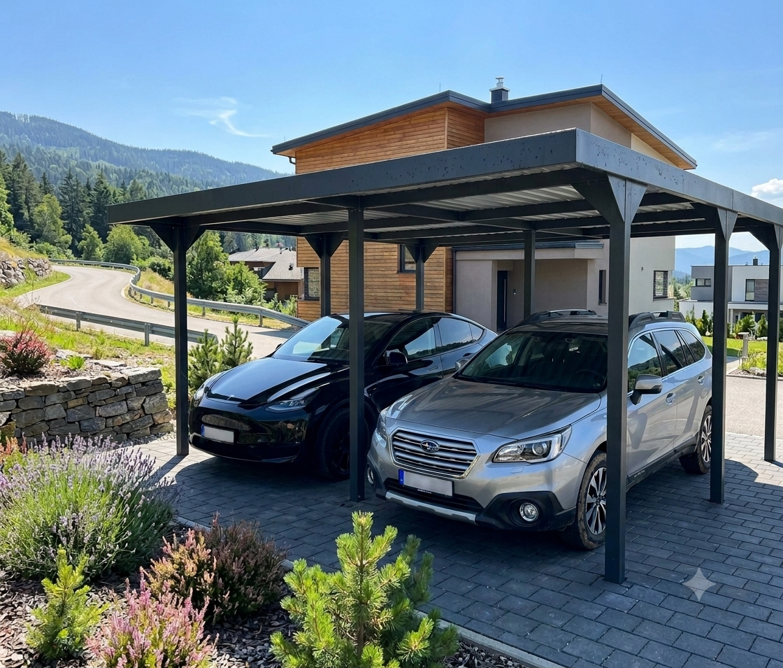 Abri de voiture avec auvent GRAND