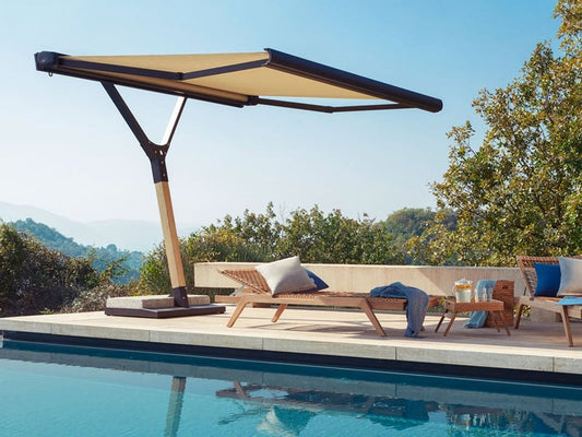 FLYING : OMBRELLONE con tenda da sole manuale o motorizzato